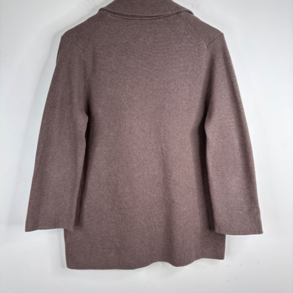 QUINCE 100% Organic Cotton Knit Blazer M Taupe Brown Pockets Classic Minimalist - Picture 5 of 11